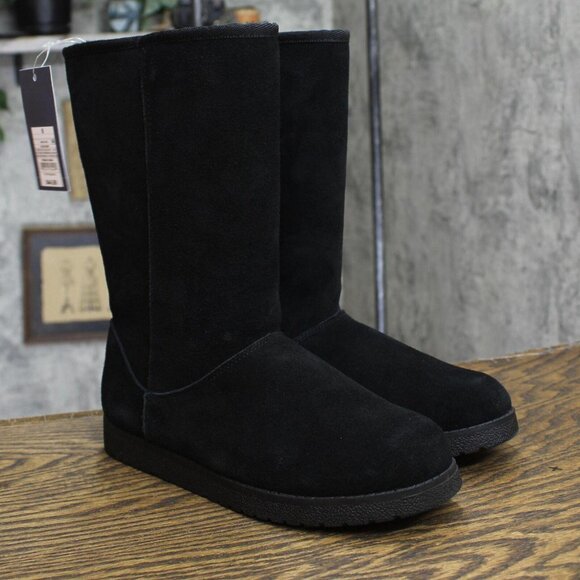 Universal Thread Womens Sarah Suede Shearling Winter Boots 91467407 Black 8M - Picture 2 of 10